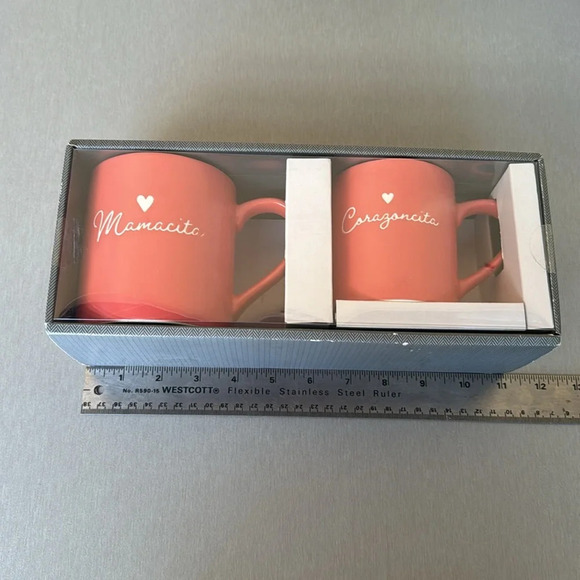 Threshold 2pk Mug Set Mamacita Corazoncita  Mom & Child Ceramic Cup. - Picture 4 of 4